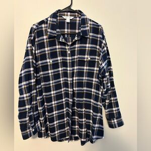Navy plaid flannel shirt